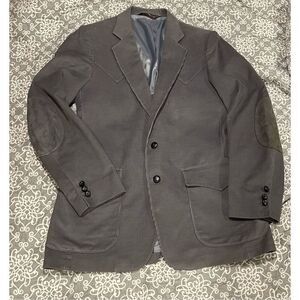 H Bar C Ranchwear Vintage 70s Rockabilly Corduroy Blazer Gray 40R Elbow Patch